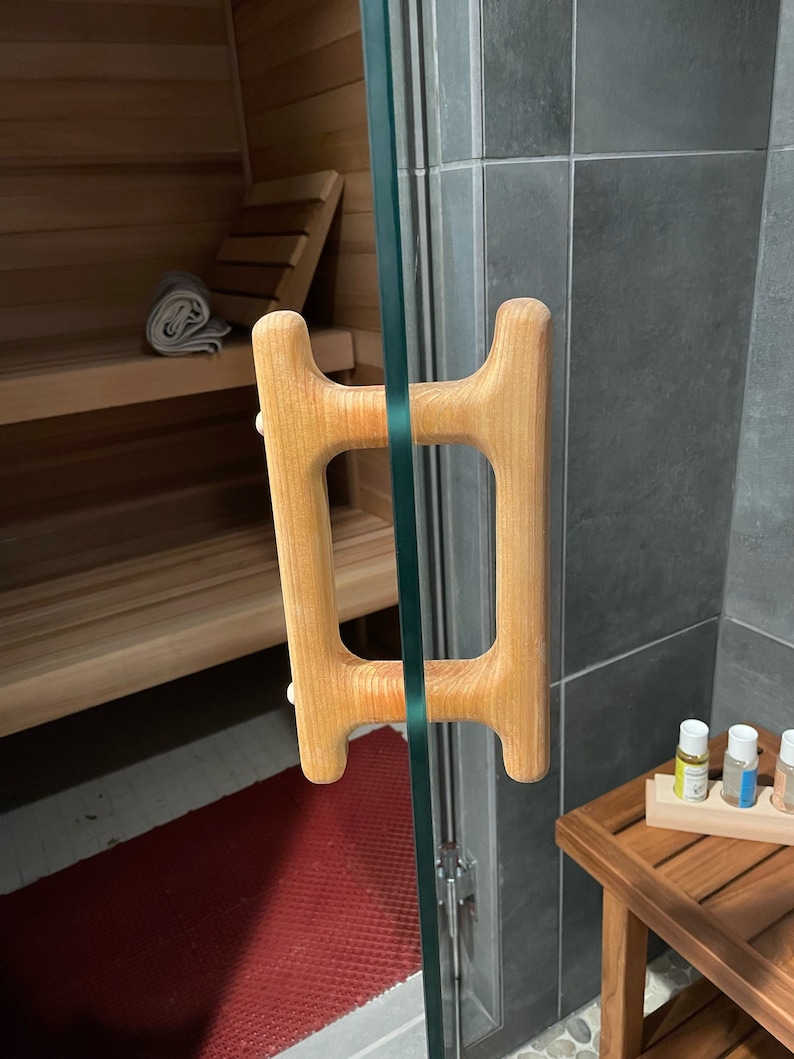 Double Cedar Sauna Door Handle Etsy