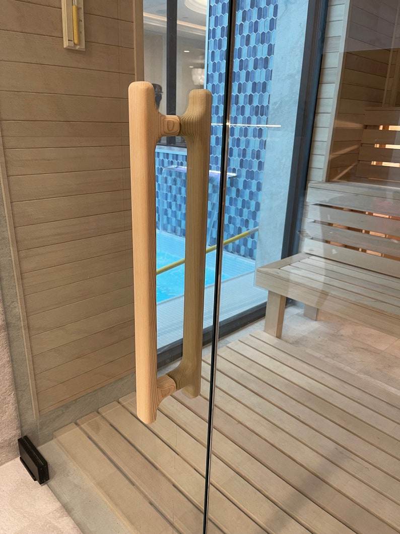 Double Cedar Sauna Door Handle Etsy