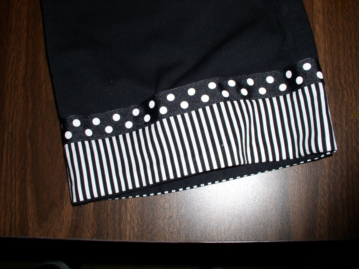 Black Elastic Waist Twill Pants 