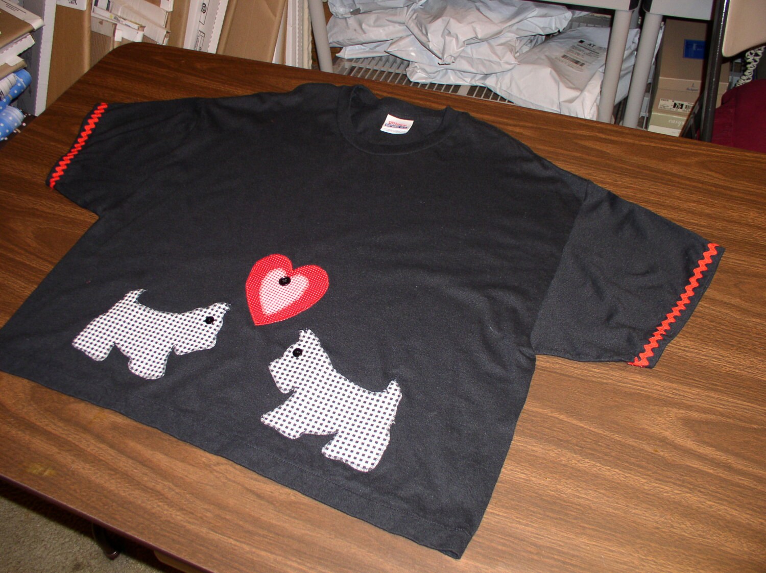 Ladies Black T-shirt by Hanes With Two 