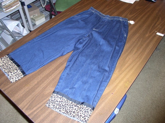 ladies blue jeans with elastic waist