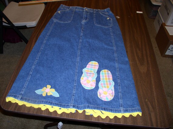 white stag denim skirt