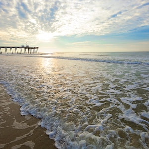 Panorama of the 14th Street fishing pier in Ocean City, NJ.
