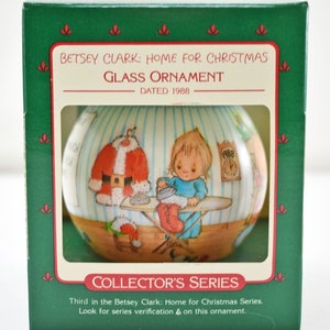 Betsey Clark Home for Christmas Vintage 1988 Glass Keepsake Ornament Hallmark