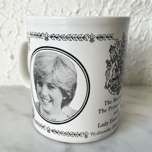 Vintage Lady Diana Spencer Marriage to Prince of Wales Mug Made in England Cup