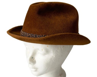 Vintage Stetson Sovereign Fedora Hat Charger Bronze Felt Men's Size 7-1/2 USA