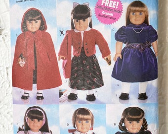 Butterick Sewing Pattern #5110 18&quot; Doll Clothes Cape/Dress Top/Jumper Sweater/Skirt Shoes Bag