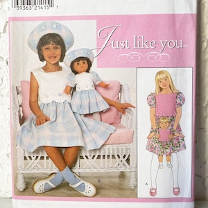 Simplicity Sewing Pattern #8066 Girls Dress & Hat + Matching 18" Doll Clothes - Child's Sizes 3-4-5-6 Uncut