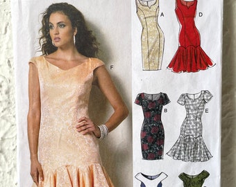 Vogue Easy Options Dress Fitted Lined Princess Seams Pattern V8948 Misses&#39; 4-12 Uncut