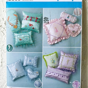 Simplicity Decorative Pillows Neck Roll Heart Flip Flop Pattern 2385 Uncut