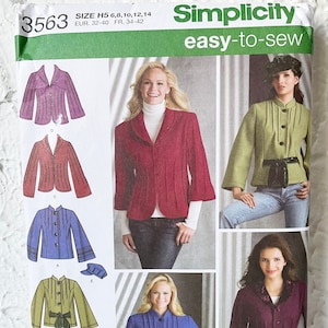 Simplicity Jacket Button Front & Hat with Brim Sewing Pattern #3563 Misses&#39; Sizes 6-14 Uncut