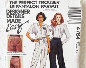 McCall&#39;s Sewing Pattern 4764 The Perfect Trouser Misses&#39; Pants Fitting Package Size 16 Uncut