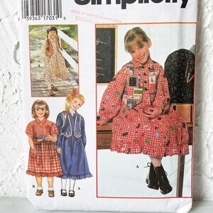Simplicity Vintage Western Prairie Dress & Vest Sewing Pattern #9699 Girls 5-6-7-8 Uncut
