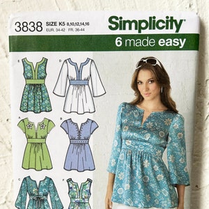 柔らかい Pattern Sewing Simplicity 4022, Square With Tunic Misses' 裁縫材料