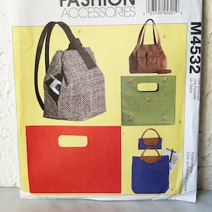 McCall&#39;s Totes-Tote Bags-Sling Backpack Sewing Pattern #M4532 Uncut