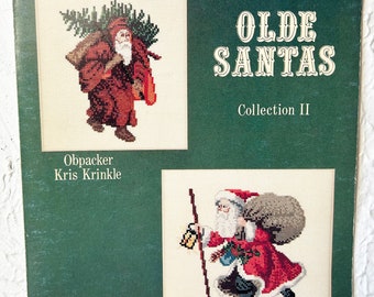 Olde Santas Collection II Counted Cross Stitch Leaflet - Obpacker Kris Krinkle - Lantern Santa