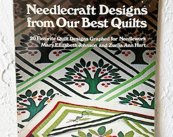Boek vintage quiltontwerpen uit 1978: borduurpatronen