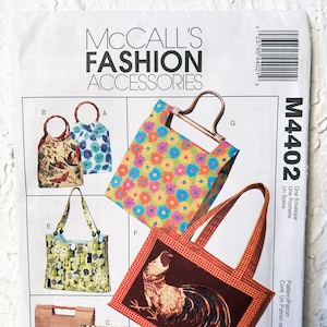 McCall&#39;s Fashion Accessories Handbags-Totes-Bags Sewing Pattern #M4402 Uncut