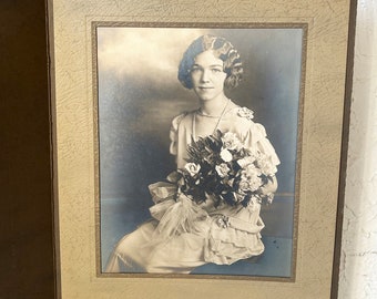 Vintage estudio retrato Cady joven mujer fotografía antigua 1920 Omaha Nebraska