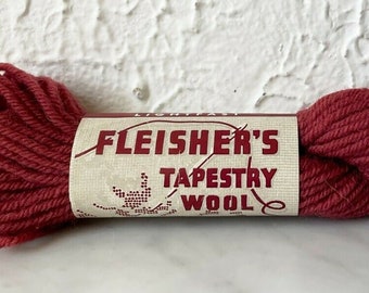 Vintage Fleisher's Tapestry Wool Yarn - 1 Skein Color Mulberry #38 - 40 Yards