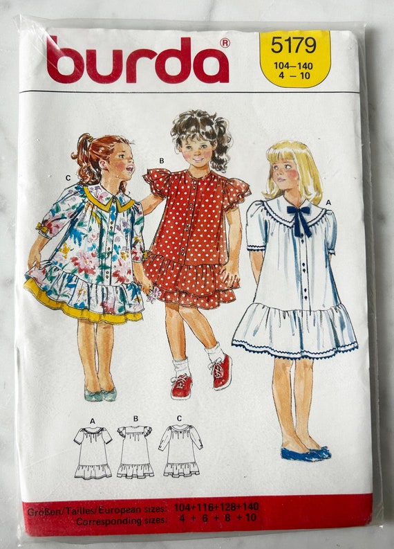 Buy Burda Girls' Drop Waist Ruffles Dress Sewing Pattern 5179 Sizes 4-10 Uncut Sealed Online in India - Etsy Buy Burda Girls' Drop Waist Ruffles Dress Sewing Pattern 5179 Sizes 4-10 Uncut Sealed Online in India - Etsy