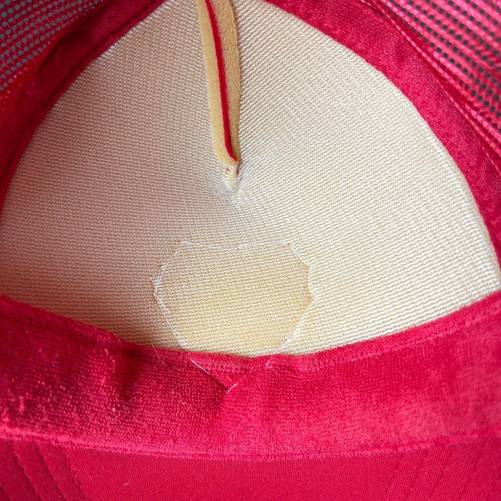 Vintage All You Need Is Love Cap Snapback Trucker Hat Red & White - One Size Gameday Club Embroidery Red Two-Toned Canvas Snap-Back  main image 3