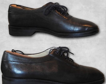 Scarpe Oxford vintage in pelle nera da uomo Salvatore Ferragamo, taglia 8D