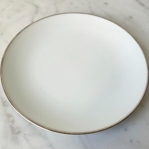 Vintage Noritake Colony China Japan Bread Plate White Platinum Trim 6-3/8&quot;
