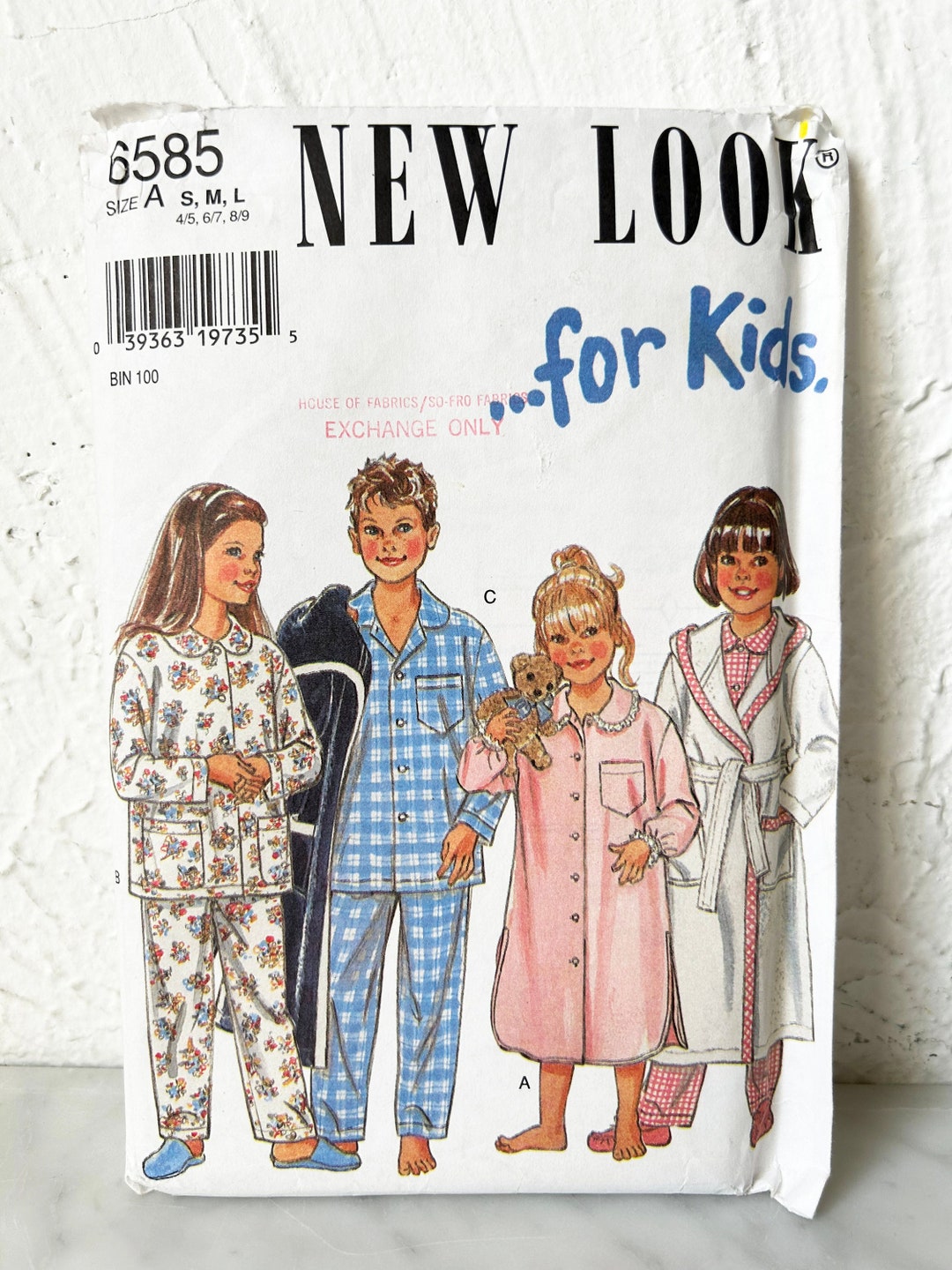 Kids Robe Pattern Size Two Simplicity New Look Kids Robe Nightgown Pajamas Sewing Pattern #6585 S ...