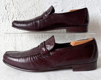 Wright Arch Preserver Penny Loafers 11.5 AAA Burgundy Italy w/Shoe Trees