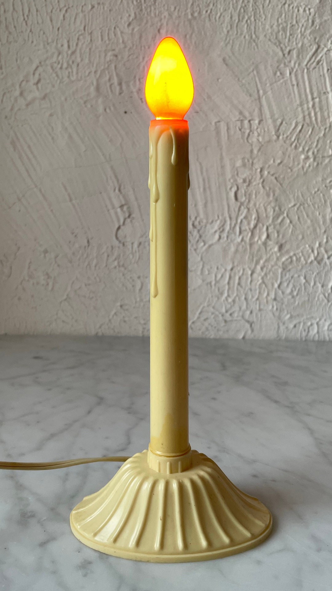 Vintage Single Candolier Electric Christmas Candle Light Amber Bulb Mid ...
