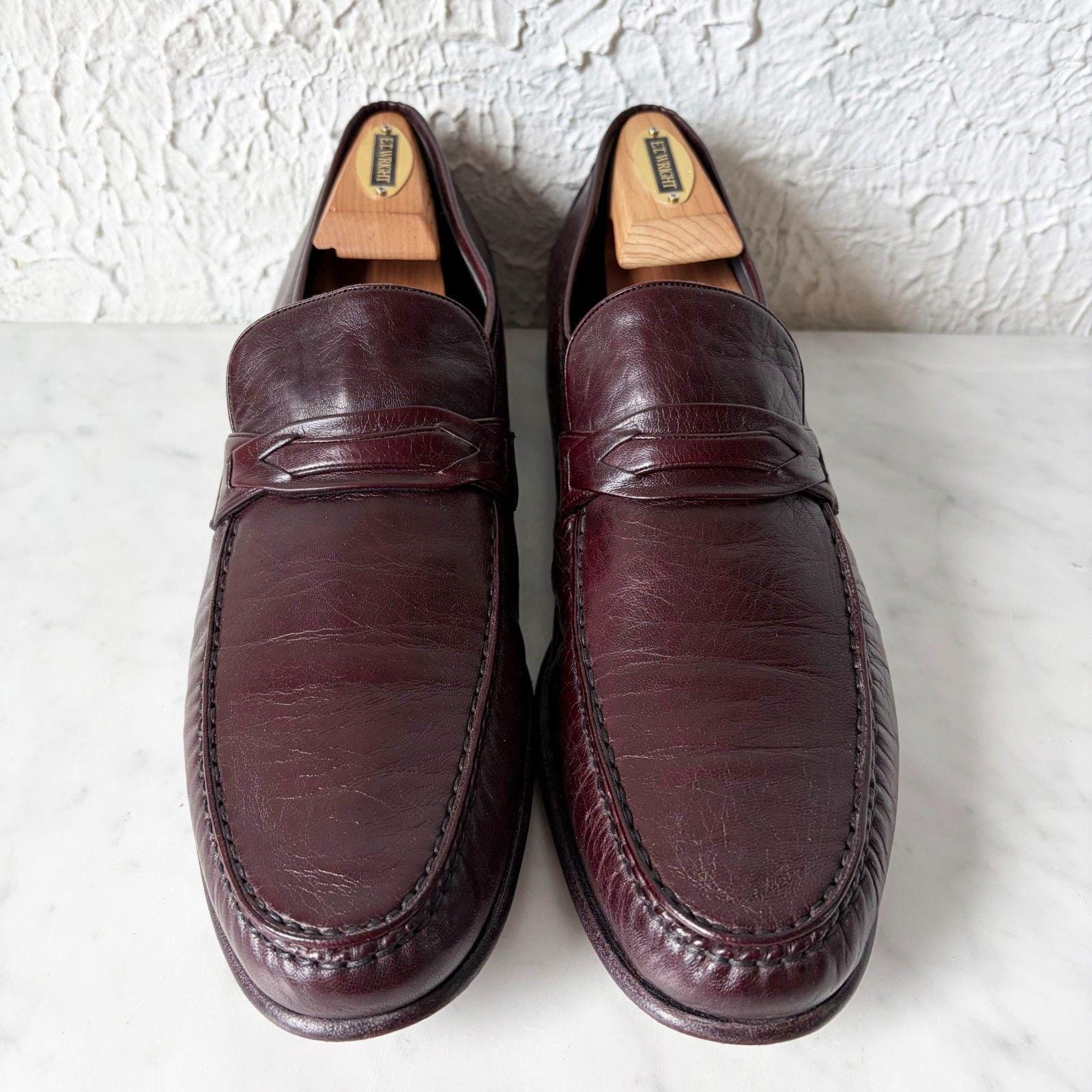 Wright Arch Preserver Penny Loafers 11.5 AAA Burgundy Italy w/Shoe Trees Wright Arch Preserver Penny Loafers 11.5 AAA Burgundy Italy  main image 3