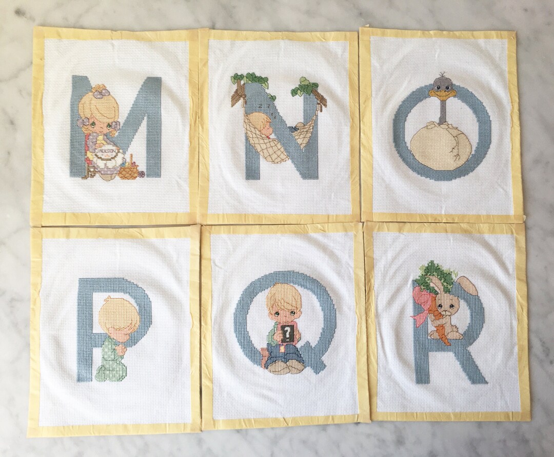 Precious Moments Cross Stitch Alphabet Book 22 Completed Etsy