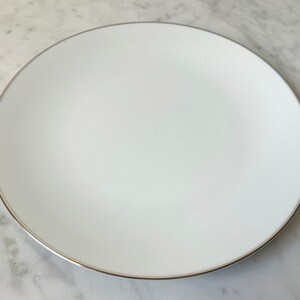 Vintage Noritake Colony China Japan Salad Plate White Platinum Trim 8-3/8&quot;