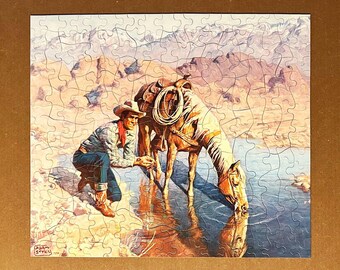 Puzzle Classique 500 pièces Femme Cowboy Western Revolver Photo de Film