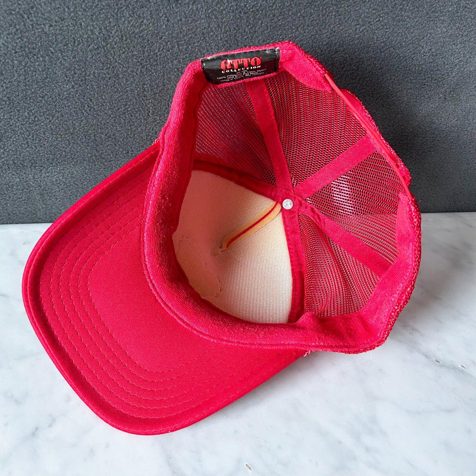 Vintage All You Need Is Love Cap Snapback Trucker Hat Red & White - One Size Gameday Club Embroidery Red Two-Toned Canvas Snap-Back  main image 4