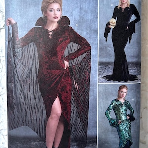 Simplicity Costume Vampire Elvira Morticia Sewing Pattern S8973 Misses 14-22