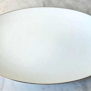 Vintage Noritake Colony China Japan Oval Serving Platter White Platinum Trim 14&quot;