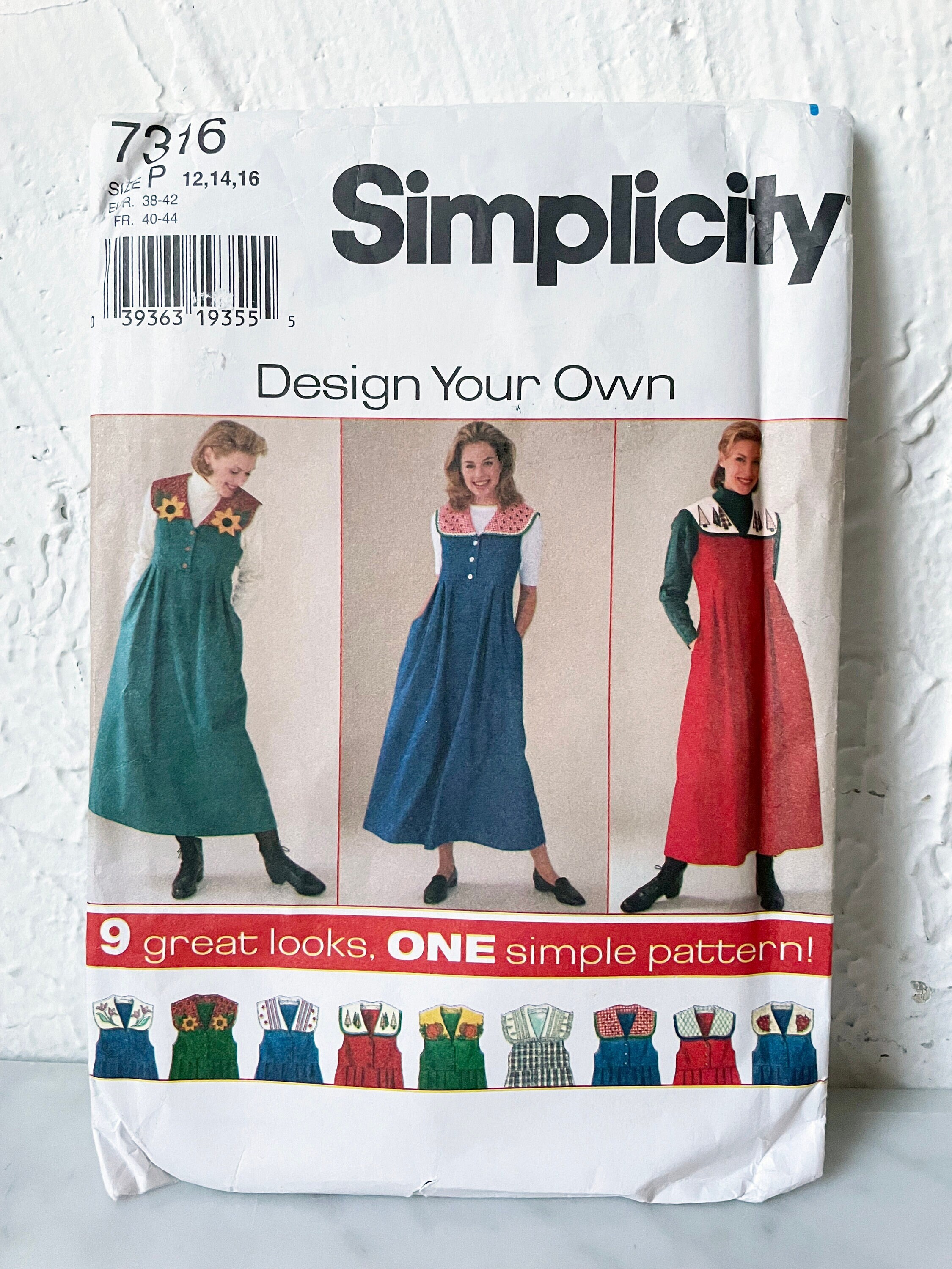 Simplicity Pattern 7316 Design Your Own Jumper Detachable Collar