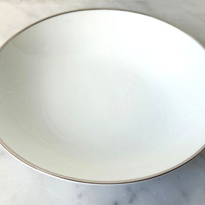 Vintage Noritake Colony China Japan Fruit/Dessert Bowl White Platinum Trim 5.5&quot;