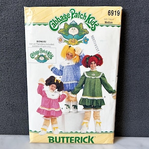 Butterick Cabbage Patch Kids Dolls Dress Halloween Costume Sewing Pattern 6919 Children&#39;s Size M 6-8