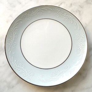 Bread Butter Plate Vintage Noritake China Laureate Japan 5651 Blue White Silver