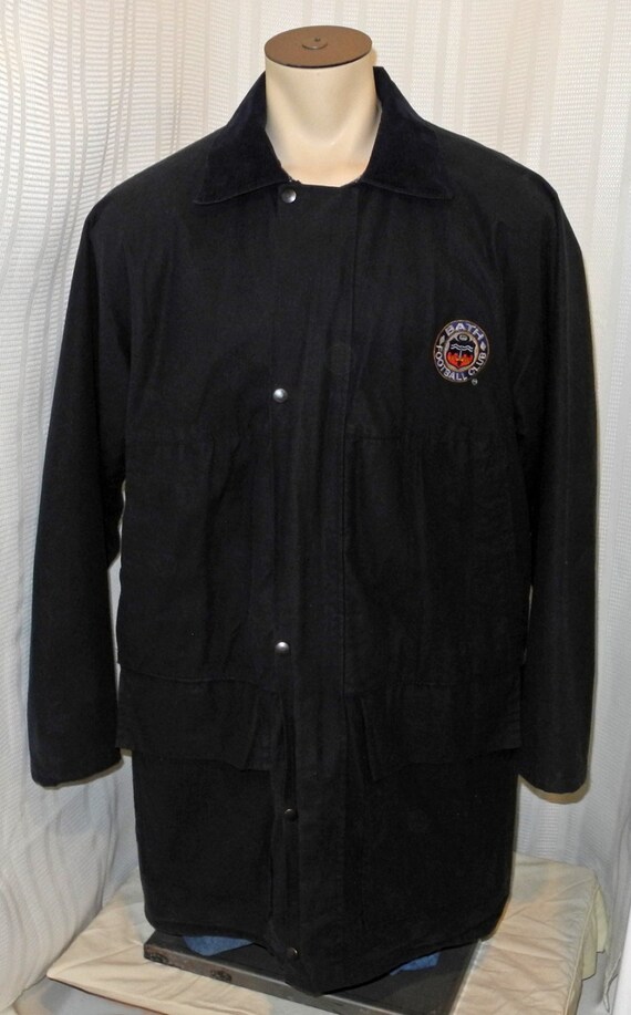 Monsoon Dark Blue Cotton Canvas Lined Jacket - Bath Football Club - Men's Coat Size L
