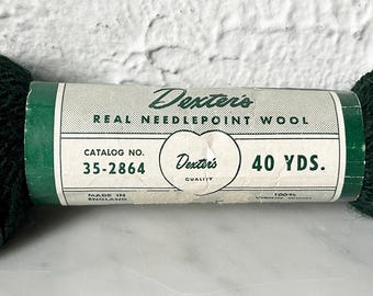Vintage Dexter's LeeWards 100% Wool Needlepoint Yarn - 1 Skein Dark Green #700