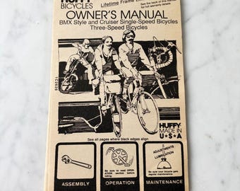 Vintage 1986 Huffy BMX Style Bicycle Owner's Manual Cruiser 3-Speed Warranty