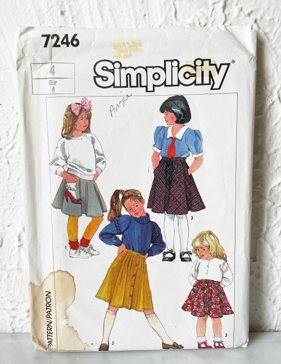 Simplicity Full Circle-fitted-elastic Waist Skirts Vintage Sewing