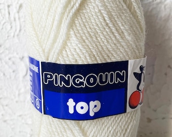 Vintage Pingouin Top Acrylic/Wool/Viscose Yarn - 1 Skein Ivory #05