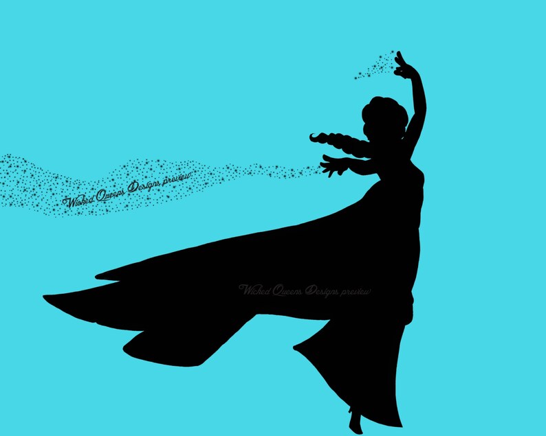 Elsa silhouette Frozen Printable instant Download 8x10 | Etsy