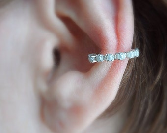 Silver and Pearls Ear Cuff Ring, single ring, no ear piercing needed.