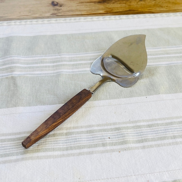 Vintage Japan Stainless Steel Cheese Slicer with Wood Handle / Vintage Cheese Plane Japan / Cheese Knife